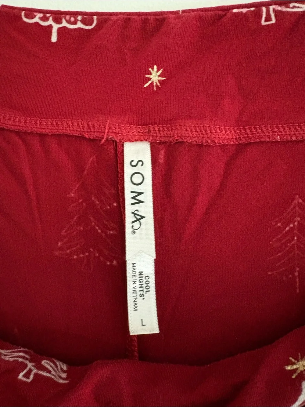 Red Holiday Large Soma Cool Nights Pajama Set - Picture 4 of 5